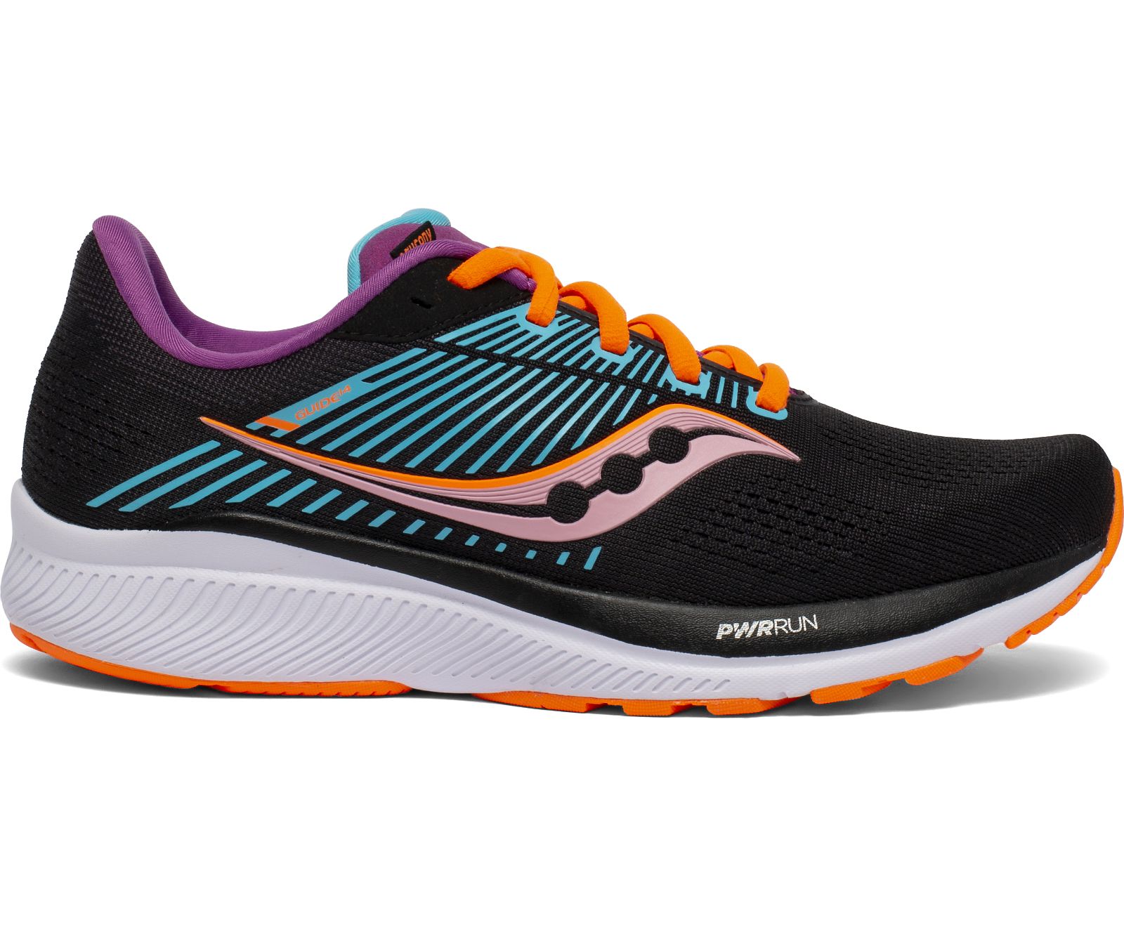 Saucony Guide 14 Women\'s Running Shoes Black / Orange | Canada 144FDNM